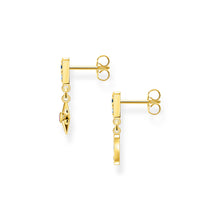 Load image into Gallery viewer, Thomas Sabo Kingdom Gold Plated Sterling Silver Small Star And Moon Drop Earrings