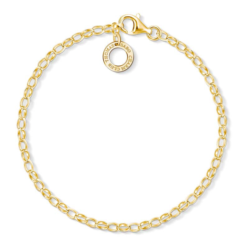 Thomas Sabo Charm Club Yellow Gold Plated Sterling Silver Belcher 18.5cm Bracelet