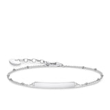 Thomas Sabo Sterling Silver Engrav Bridge 16-19cm Bracelet