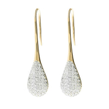 Load image into Gallery viewer, Bronzallure Gold Plated Sterling Silver CZ Tear Drop Earring