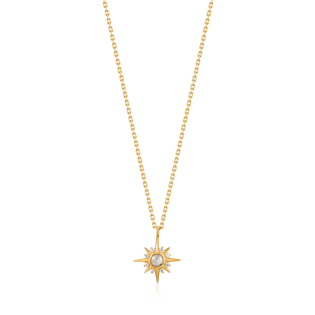 Ania Haie Gold Plated Sterling Silver Midnight Star Pendant On Chain