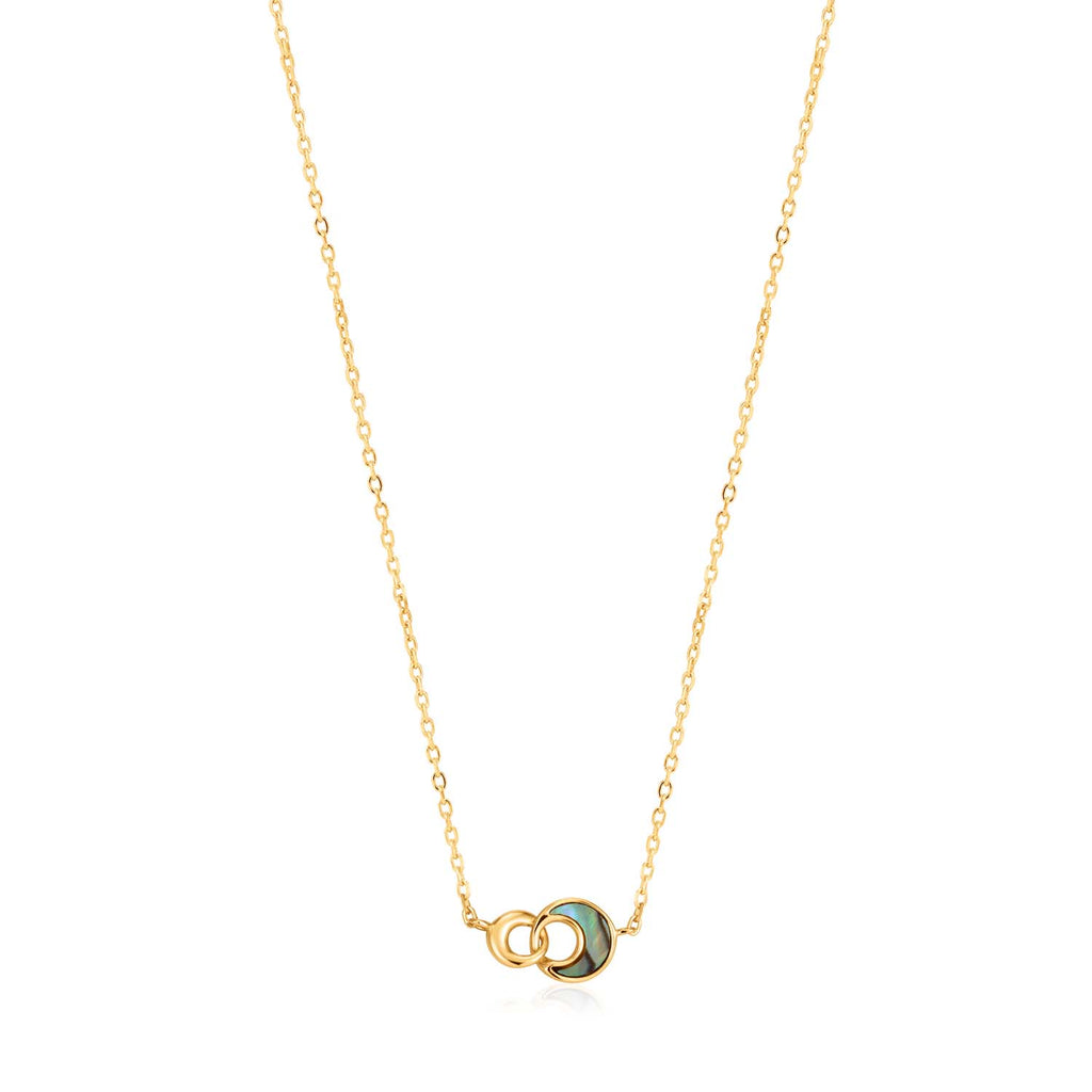 Ania Haie Gold Plated Sterling Silver Tidal Abalone Crescent Link Chain
