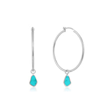 Load image into Gallery viewer, Ania Haie Sterling Silver Tidal Turquoise Drop Hoop Earring