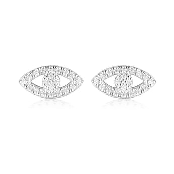 Georgini Rock Star Sterling Silver Evil Eye Stud Earrings