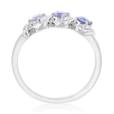 Sterling Silver 0.54ct Tanzanite Trilogy Ring