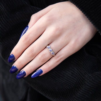 Sterling Silver 0.54ct Tanzanite Trilogy Ring