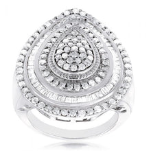 Load image into Gallery viewer, Sterling Silver 1.8 Carat Diamond Ring with Round Brilliant Cut Diamonds