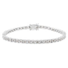 Load image into Gallery viewer, Sterling Silver 1 Carat Diamond Tennis Bracelet  with Round Brilliant Cut Diamonds
