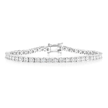 Sterling Silver Carat Diamond Tennis Bracelet with Round