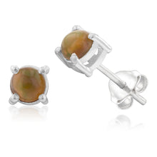Load image into Gallery viewer, Sterling Silver 5mm Natural Solid Opal Round Studs