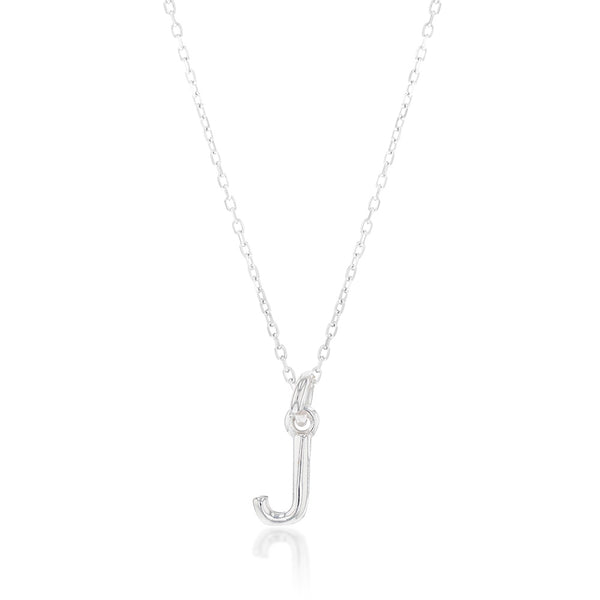 Sterling Silver Initial Letter "J" Pendant On 45cm Chain Shiels Jewellers