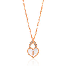 Load image into Gallery viewer, Rose Gold Plated Sterling Silver CZ On Lock On 45cm Chain