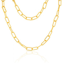 Load image into Gallery viewer, Sterling Silver Gold Plated Rectangle Twistlink 45cm Chain