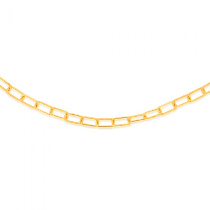 Sterling Silver Gold Plated Rectangle Twistlink 45cm Chain