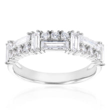 Load image into Gallery viewer, Sterling Silver Rhodium Plated Cubic Zirconia Fancy Ring