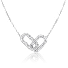 Load image into Gallery viewer, Sterling Silver Rhodium Plated Cubic Zirconia On Interconnecting Links 40+5cm Chain