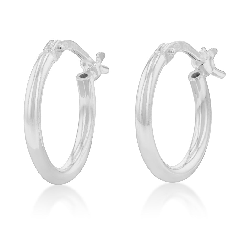 Sterling Silver Plain 10mm Hoop Earrings – Shiels Jewellers