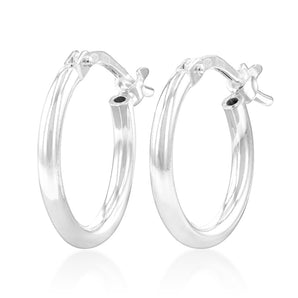 Sterling Silver Plain 10mm Hoop Earrings