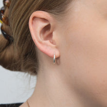 Load image into Gallery viewer, Sterling Silver Plain 10mm Hoop Earrings