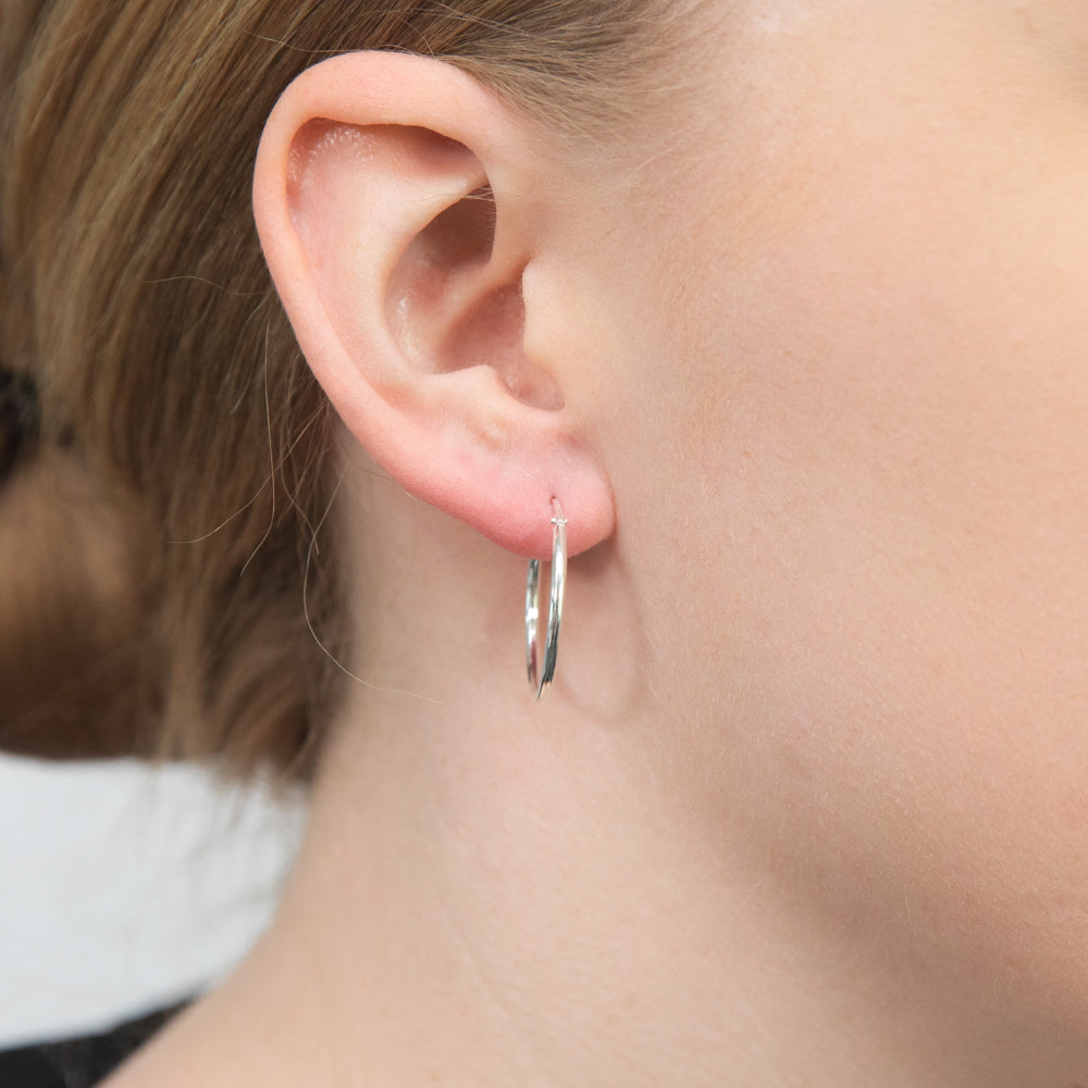 Sterling Silver 20mm Hoop Earrings main image 1