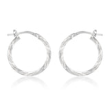 Sterling Silver Twisted 15mm Hoop Earrings