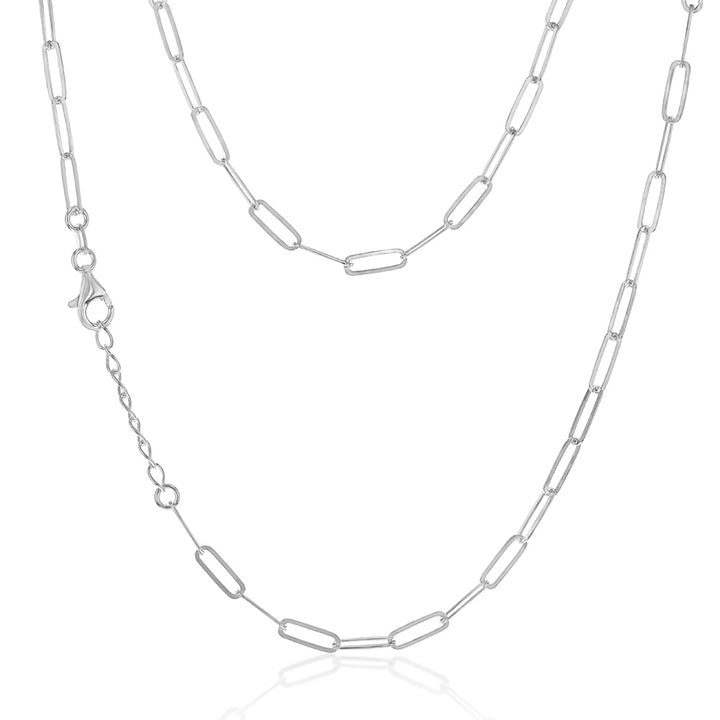 Sterling Silver Paper Clip 42+3cm Chain