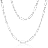 Sterling Silver Link And Ball Fancy 60cm Chain