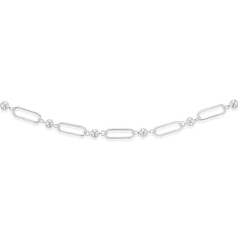 Sterling Silver Link And Ball Fancy 60cm Chain