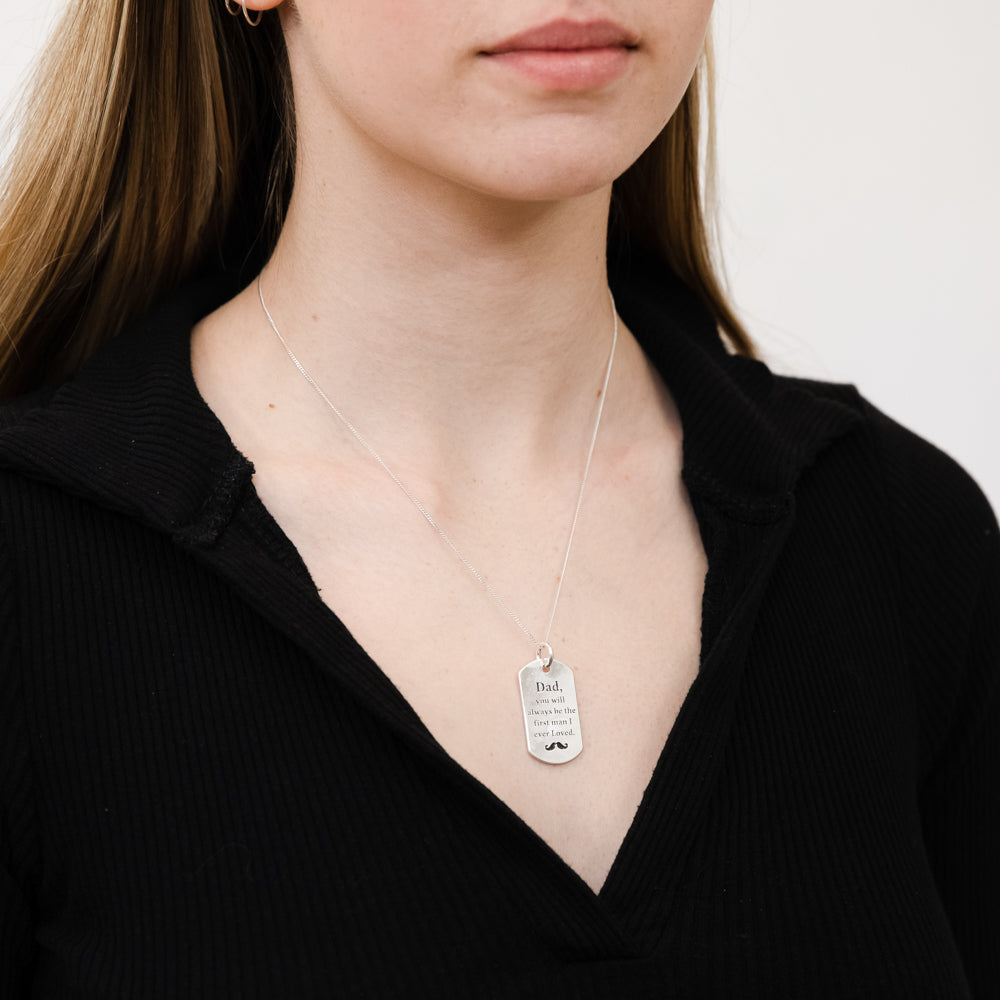Sterling Silver Dog Tag Necklace | Hersey & Son Silversmiths