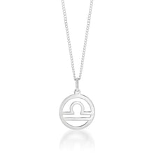 Load image into Gallery viewer, Sterling Silver Round Zodiac/Star Sign Libra Pendant