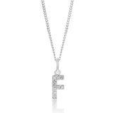 Sterling Silver Cubic Zirconia Initial "F" Pendant