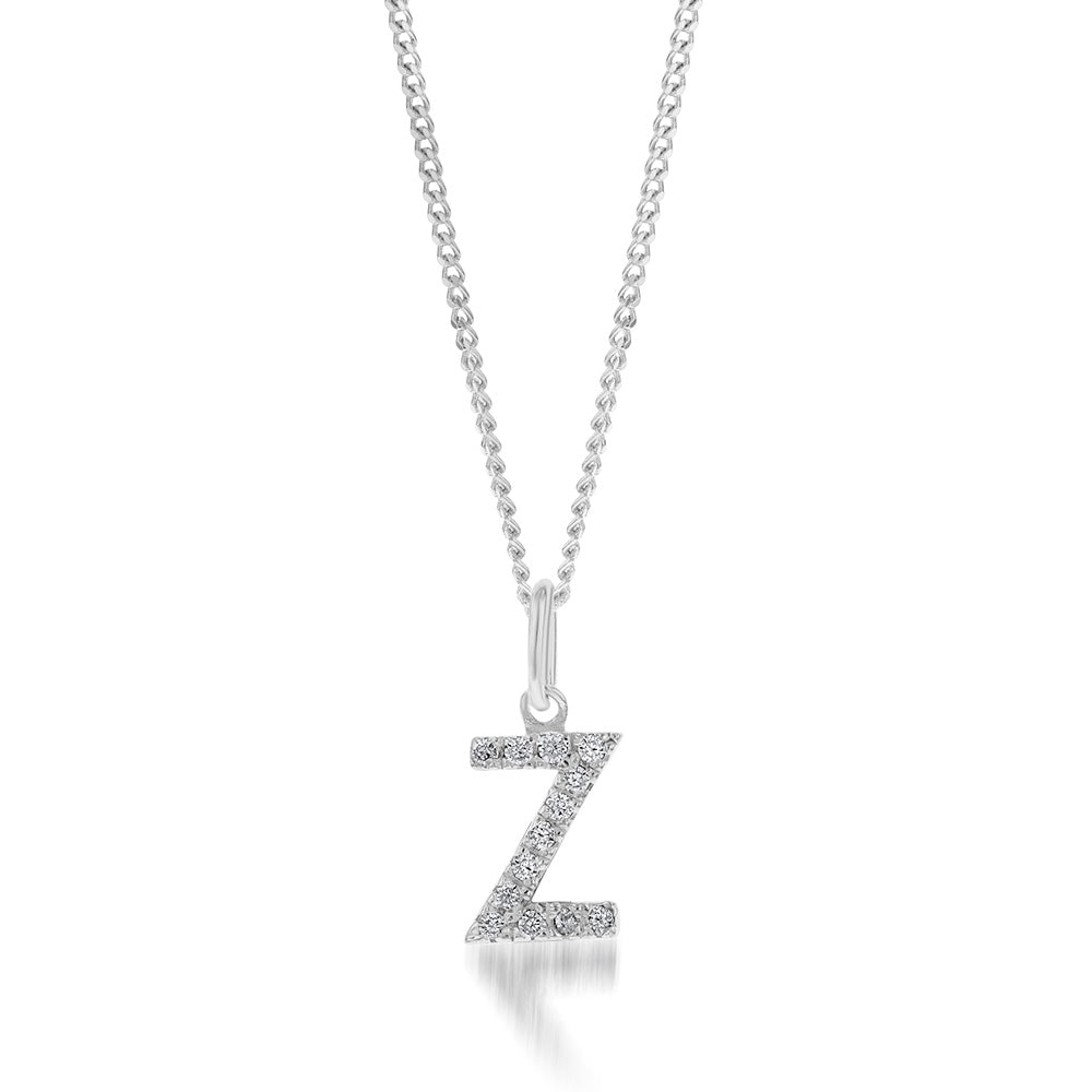 Sterling Silver Cubic Zirconia Initial "Z" Pendant Shiels Jewellers
