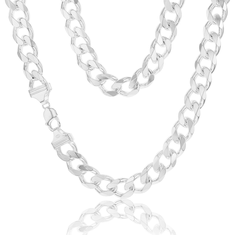 Sterling Silver Curb 400 Gauge 60cm Chain