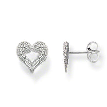 Load image into Gallery viewer, Thomas Sabo Sterling Silver Cubic Zirconia Winged Heart Stud Earrings