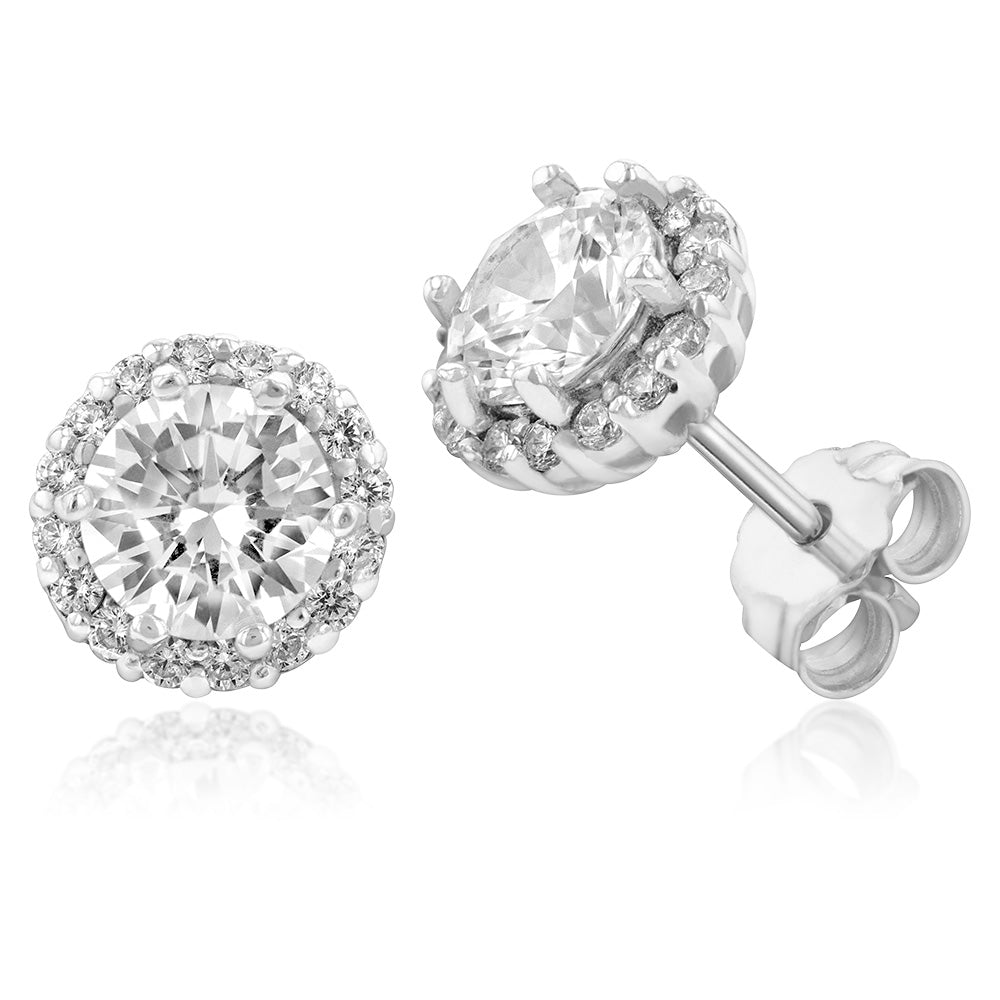 Tygrilia 0.50 Pointer Round Halo Lab Diamond Earring | Fiona Diamonds