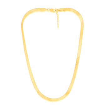 Sterling Silver Gold Plated Herringbone 37+3cm Chain