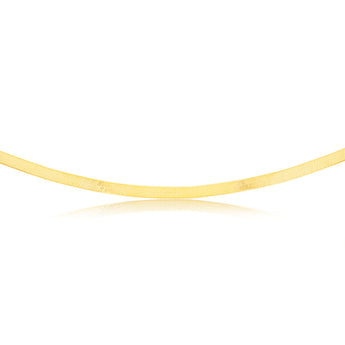 Sterling Silver Gold Plated Herringbone 37+3cm Chain