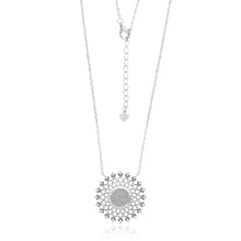Load image into Gallery viewer, Sterling Silver Cubic Zirconia Flower Pendant on 42+3cm Chain