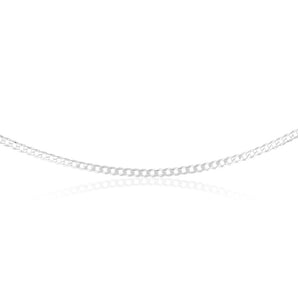 Sterling Silver Bevelled Curb 120Gauge 55cm Chain