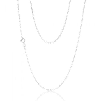 Sterling Silver Fancy Figaro 40+5cm Chain