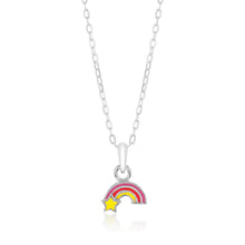 Load image into Gallery viewer, Sterling Silver Rainbow And Star Pendant On 42+3cm Chain