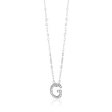 Sterling Silver Cubic Zirconia Initial "G" Pendant On 39+3cm Chain