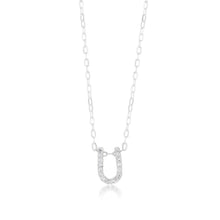 Load image into Gallery viewer, Sterling Silver Cubic Zirconia Initial &quot;U&quot; Pendant On 39+3cm Chain
