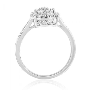 Sterling Silver 1/3 Carat Diamond Pendant Earring and Ring Set