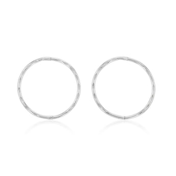 Sterling Silver Sleeper Facet 16mm Earrings