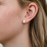 Sterling Silver Natural Solid Opal Oval Studs