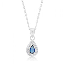 Load image into Gallery viewer, Sterling Silver Blue And White Tear Drop Pendant