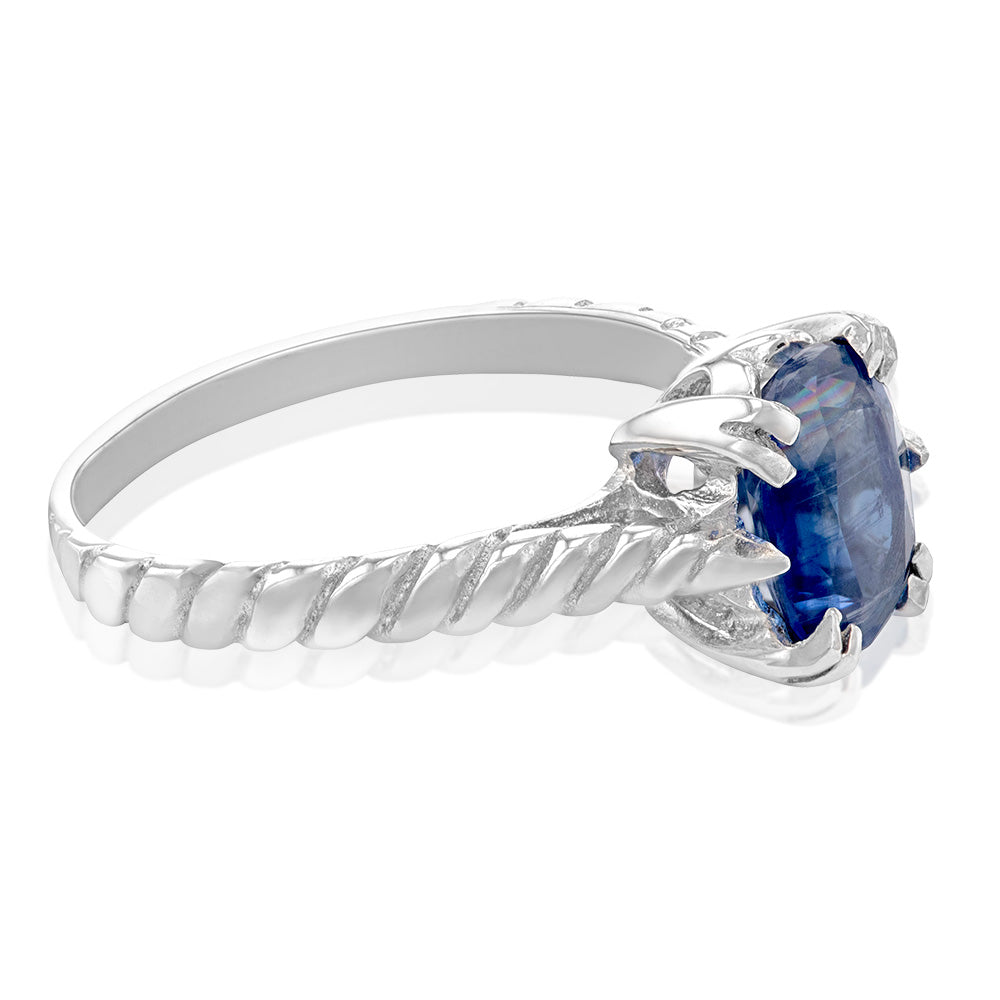 1.00ct Kyanite Solitaire Ring Set in Sterling Silver