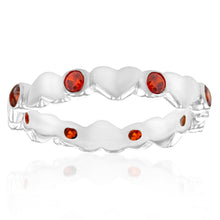 Load image into Gallery viewer, Sterling Silver Red Cubic Zirconia Heart Toe Ring