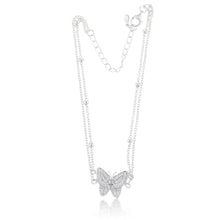 Load image into Gallery viewer, Sterling Silver Butterfly 27cm Anklet